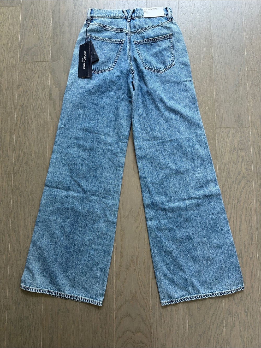 Veronica Beard KASEY silver dust embellished floral jeans Wide Leg w/ Tags - 24 - Picture 3 of 8